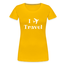 Load image into Gallery viewer, I Love Travel Women’s Premium T-Shirt - sun yellow
