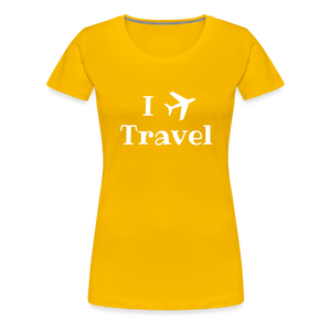 I Love Travel Women’s Premium T-Shirt - sun yellow