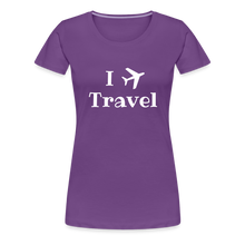 Load image into Gallery viewer, I Love Travel Women’s Premium T-Shirt - purple
