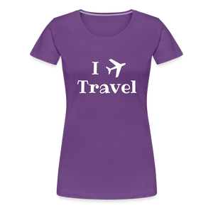I Love Travel Women’s Premium T-Shirt - purple