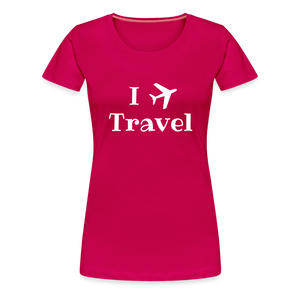 I Love Travel Women’s Premium T-Shirt - dark pink