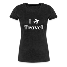 Load image into Gallery viewer, I Love Travel Women’s Premium T-Shirt - charcoal grey
