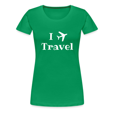I Love Travel Women’s Premium T-Shirt - kelly green