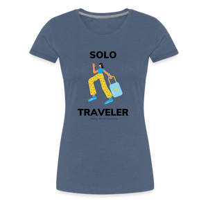 Solo Traveler Women’s Premium T-Shirt - heather blue