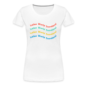 Latino World Travelers Wave Women’s Premium T-Shirt - white