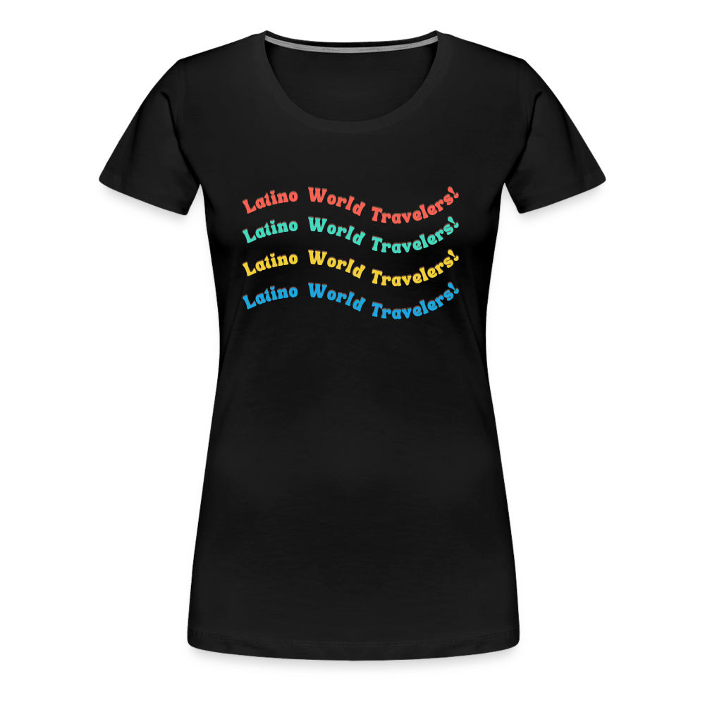 Latino World Travelers Wave Women’s Premium T-Shirt - black