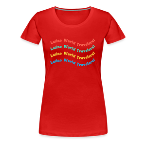 Latino World Travelers Wave Women’s Premium T-Shirt - red
