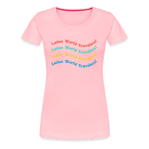 Latino World Travelers Wave Women’s Premium T-Shirt - pink