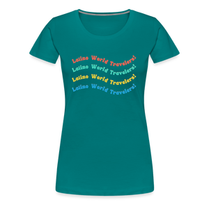 Latino World Travelers Wave Women’s Premium T-Shirt - teal