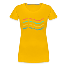 Load image into Gallery viewer, Latino World Travelers Wave Women’s Premium T-Shirt - sun yellow
