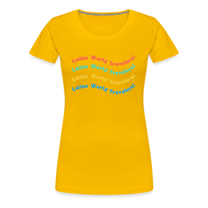 Latino World Travelers Wave Women’s Premium T-Shirt - sun yellow