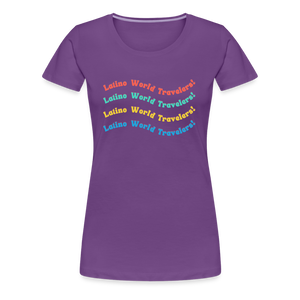 Latino World Travelers Wave Women’s Premium T-Shirt - purple