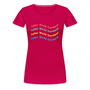 Latino World Travelers Wave Women’s Premium T-Shirt - dark pink