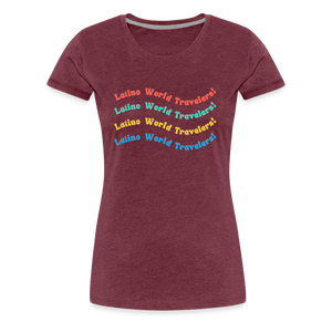 Latino World Travelers Wave Women’s Premium T-Shirt - heather burgundy