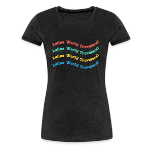 Latino World Travelers Wave Women’s Premium T-Shirt - charcoal grey