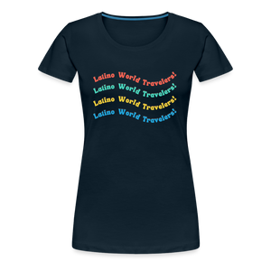 Latino World Travelers Wave Women’s Premium T-Shirt - deep navy