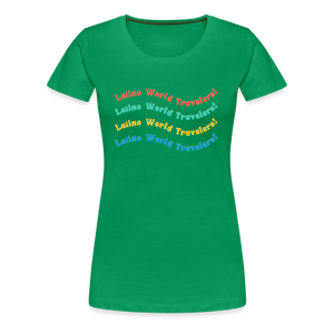 Latino World Travelers Wave Women’s Premium T-Shirt - kelly green