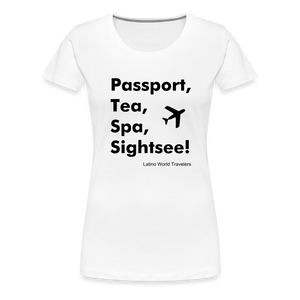 Passport Tea Spa Sightsee (Black) Women’s Premium T-Shirt - white