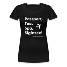 Load image into Gallery viewer, Passport Tea Spa Sightsee (White) Women’s Premium T-Shirt - black
