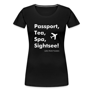 Passport Tea Spa Sightsee (White) Women’s Premium T-Shirt - black