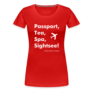 Passport Tea Spa Sightsee (White) Women’s Premium T-Shirt - red