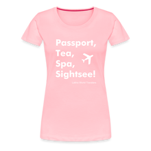 Load image into Gallery viewer, Passport Tea Spa Sightsee (White) Women’s Premium T-Shirt - pink
