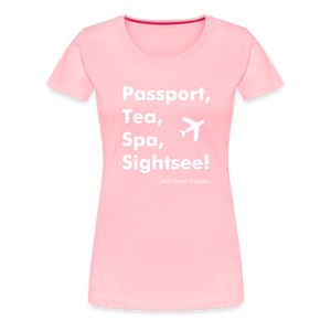 Passport Tea Spa Sightsee (White) Women’s Premium T-Shirt - pink