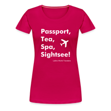 Load image into Gallery viewer, Passport Tea Spa Sightsee (White) Women’s Premium T-Shirt - dark pink
