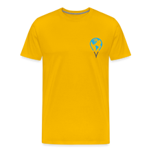 Load image into Gallery viewer, Latino Travel Fest (Icon in front) Men&#39;s Premium T-Shirt - sun yellow
